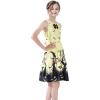 Sunny Fashion Girls Dress Halloween Party Witch Bat Pumpkin Halter Dress(Yellow)