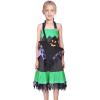 Sunny Fashion Girls Dress Halloween Witch Costume Ghost Bag Black Green