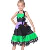 Sunny Fashion Girls Dress Halloween Witch Costume Ghost Bag Black Green