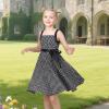 Sunny Fashion Girls Dress Heart Print Pink(Black Dots)