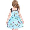 Sunny Fashion Girls Dress Heart Print Pink(Blue Butterfly)
