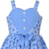 Sunny Fashion Girls Dress Heart Print Pink(Blue Flower)