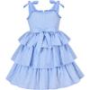Sunny Fashion Girls Dress Heart Print Pink(Blue Plaid)