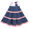 Sunny Fashion Girls Dress Heart Print Pink(Blue Polka Dot)