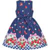 Sunny Fashion Girls Dress Heart Print Pink(Blue Strawberry)