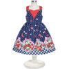 Sunny Fashion Girls Dress Heart Print Pink(Blue Strawberry)