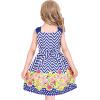 Sunny Fashion Girls Dress Heart Print Pink(Blue Waves)