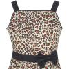 Sunny Fashion Girls Dress Heart Print Pink(Brown Leopard)