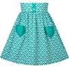 Sunny Fashion Girls Dress Heart Print Pink(Green Heart)