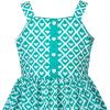 Sunny Fashion Girls Dress Heart Print Pink(Green Heart)