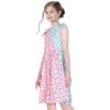 Sunny Fashion Girls Dress Heart Print Pink(Pink Roses)