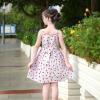 Sunny Fashion Girls Dress Heart Print Pink(Red Strawberry)