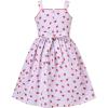 Sunny Fashion Girls Dress Heart Print Pink(Red Strawberry)