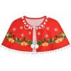 Sunny Fashion Girls Dress Jingle Bell Red Cape Cloak Christmas New Year(Jingle Bell Red)