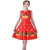Sunny Fashion Girls Dress Jingle Bell Red Cape Cloak Christmas New Year(Jingle Bell Red)