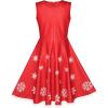 Sunny Fashion Girls Dress Jingle Bell Red Cape Cloak Christmas New Year(Orange Red)