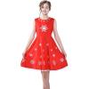 Sunny Fashion Girls Dress Jingle Bell Red Cape Cloak Christmas New Year(Pure Red)