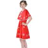 Sunny Fashion Girls Dress Jingle Bell Red Cape Cloak Christmas New Year(Pure Red)