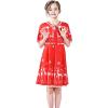 Sunny Fashion Girls Dress Jingle Bell Red Cape Cloak Christmas New Year(Red Reindeer)