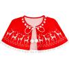 Sunny Fashion Girls Dress Jingle Bell Red Cape Cloak Christmas New Year(Red Reindeer)