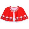 Sunny Fashion Girls Dress Jingle Bell Red Cape Cloak Christmas New Year(Santa Red)