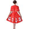 Sunny Fashion Girls Dress Jingle Bell Red Cape Cloak Christmas New Year(Snowman Red)