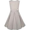 Sunny Fashion Girls Dress Khaki Button Back School Pleated Hem Size 6-14(Beige)