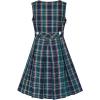Sunny Fashion Girls Dress Khaki Button Back School Pleated Hem Size 6-14(Blue)