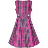Sunny Fashion Girls Dress Khaki Button Back School Pleated Hem Size 6-14(Pinkish Purple)