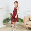 Sunny Fashion Girls Dress Khaki Button Back School Pleated Hem Size 6-14(Red)