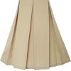 Sunny Fashion Girls Dress Khaki Button Back School Pleated Hem Size 6-14(Wheat Color)