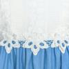 Sunny Fashion Girls Dress Long Sleeve Lace Blue A-line School Uniform(Blue White)