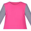 Sunny Fashion Girls Dress Mermaid Princess Long Sleeve Pocket Casual Cotton(Pink Mermaid)
