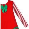 Sunny Fashion Girls Dress Mermaid Princess Long Sleeve Pocket Casual Cotton(Red Striped)