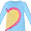 Sunny Fashion Girls Dress Mermaid Princess Long Sleeve Pocket Casual Cotton(Sky Blue Heart)