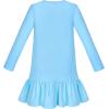 Sunny Fashion Girls Dress Mermaid Princess Long Sleeve Pocket Casual Cotton(Sky Blue Heart)