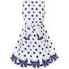 Sunny Fashion Girls Dress Navy Blue Dot Bow Tie Back School Size 5-12