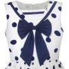 Sunny Fashion Girls Dress Navy Blue Dot Bow Tie Back School Size 5-12