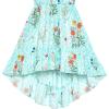 Sunny Fashion Girls Dress Off Shoulder Chiffon Flora Hi-Low Party Dress