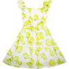 Sunny Fashion Girls Dress Pine Tree Bird Heron Letter Print Swing Shoulder 4-12