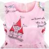 Sunny Fashion Girls Dress Pink Cartoon Castle Princess Party Tulle Dress