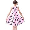 Sunny Fashion Girls Dress Pink Swan Heart 2-in-1 Halter Dress Size 6-14
