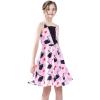 Sunny Fashion Girls Dress Pink Swan Heart 2-in-1 Halter Dress Size 6-14