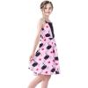 Sunny Fashion Girls Dress Pink Swan Heart 2-in-1 Halter Dress Size 6-14