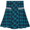 Sunny Fashion Girls Dress Pink Tartan Back School Uniform Pocket A-line Dress(Greenish Blue)