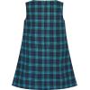 Sunny Fashion Girls Dress Pink Tartan Back School Uniform Pocket A-line Dress(Greenish Blue)