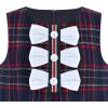 Sunny Fashion Girls Dress Pink Tartan Back School Uniform Pocket A-line Dress(Red Blue)