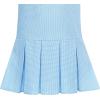 Sunny Fashion Girls Dress Pleated White Black Plaid Collar School Uniform(Blue)