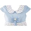 Sunny Fashion Girls Dress Polka Dot School Bow Tie Pearl Cap Sleeve Size 4-14