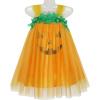 Sunny Fashion Girls Dress Pumpkin Tulle Party Dress Halloween Costume Size 3-12(Yellow Sleeveless)